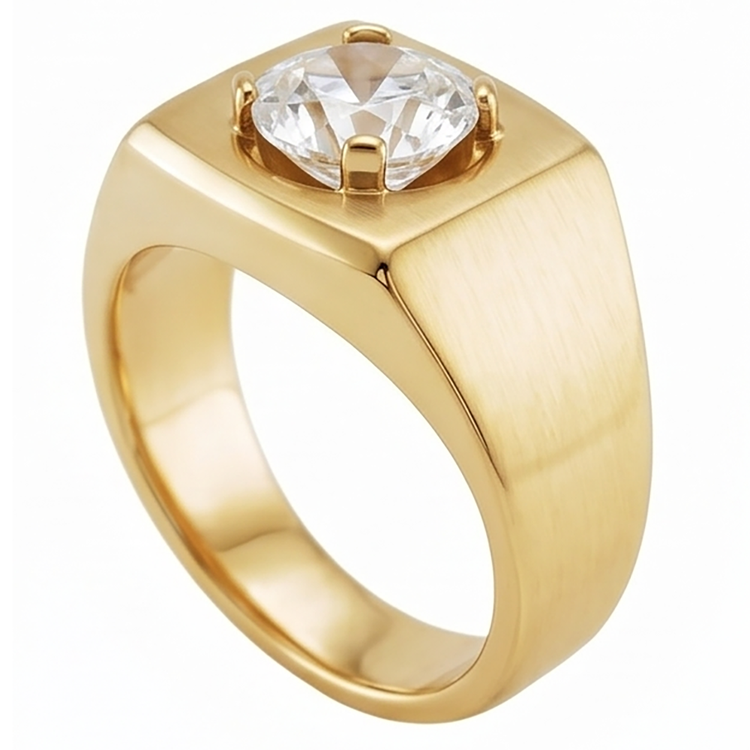 Coussin Antique Bague pour Homme – Diamant 2 carats 10K Yellow