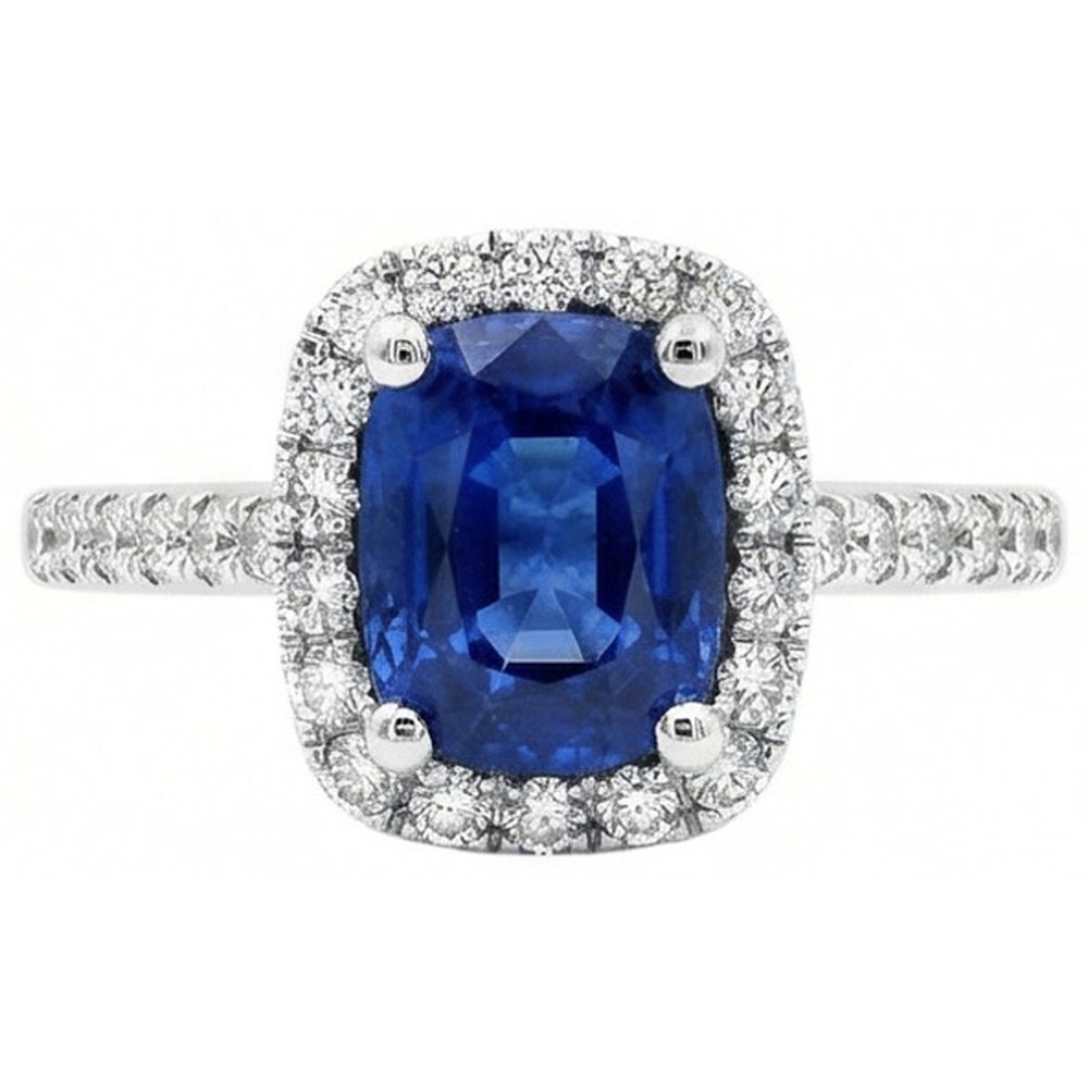 naturel round diamant 3.00carats bague vue de face