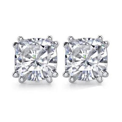 Coussin Grand 4 Cts. Bijoux Boucles D'oreilles Naturel Diamant