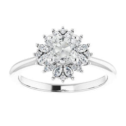 Coussin Halo Vieux Mineur Véritable Diamond Ring Star Style Bijoux En Or 5 Carats
