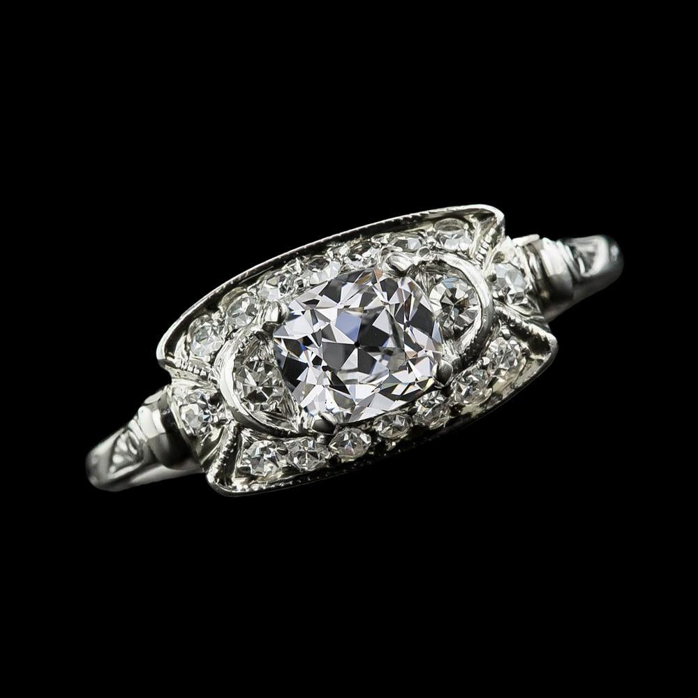 Coussin Old Miner Bague Fantaisie Véritable Diamant Or 3.75 Carats Bijoux Femme