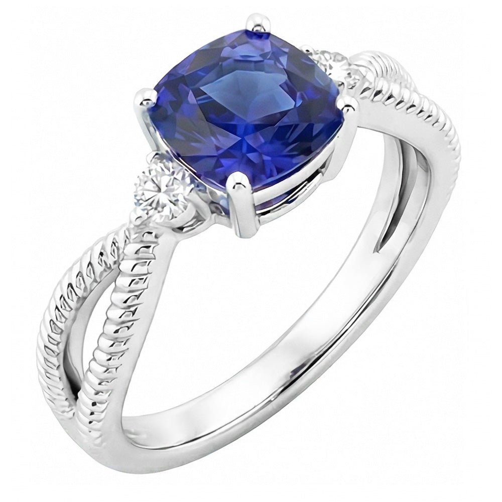 naturel round diamant 2.25carats bague vue de face
