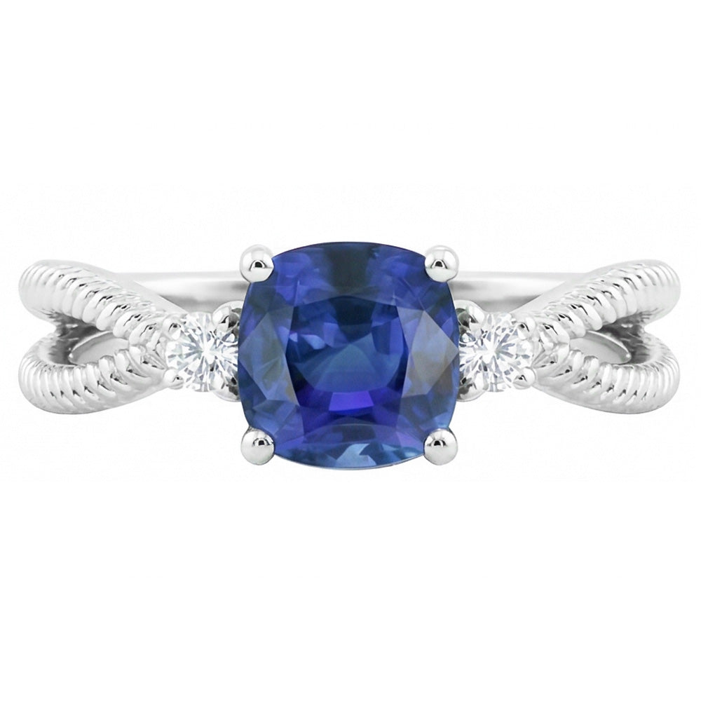 naturel round diamant 2.25carats bague angle de côté