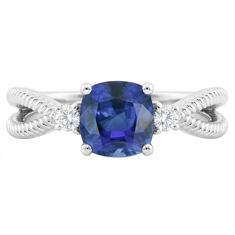 naturel round diamant 2.25carats bague angle de côté