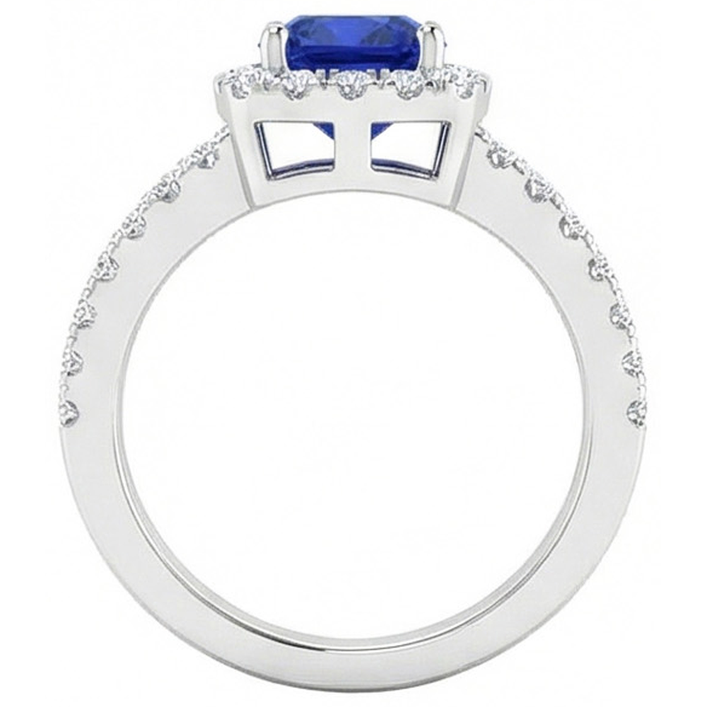 naturel round diamant 4.50carats bague vue de profil