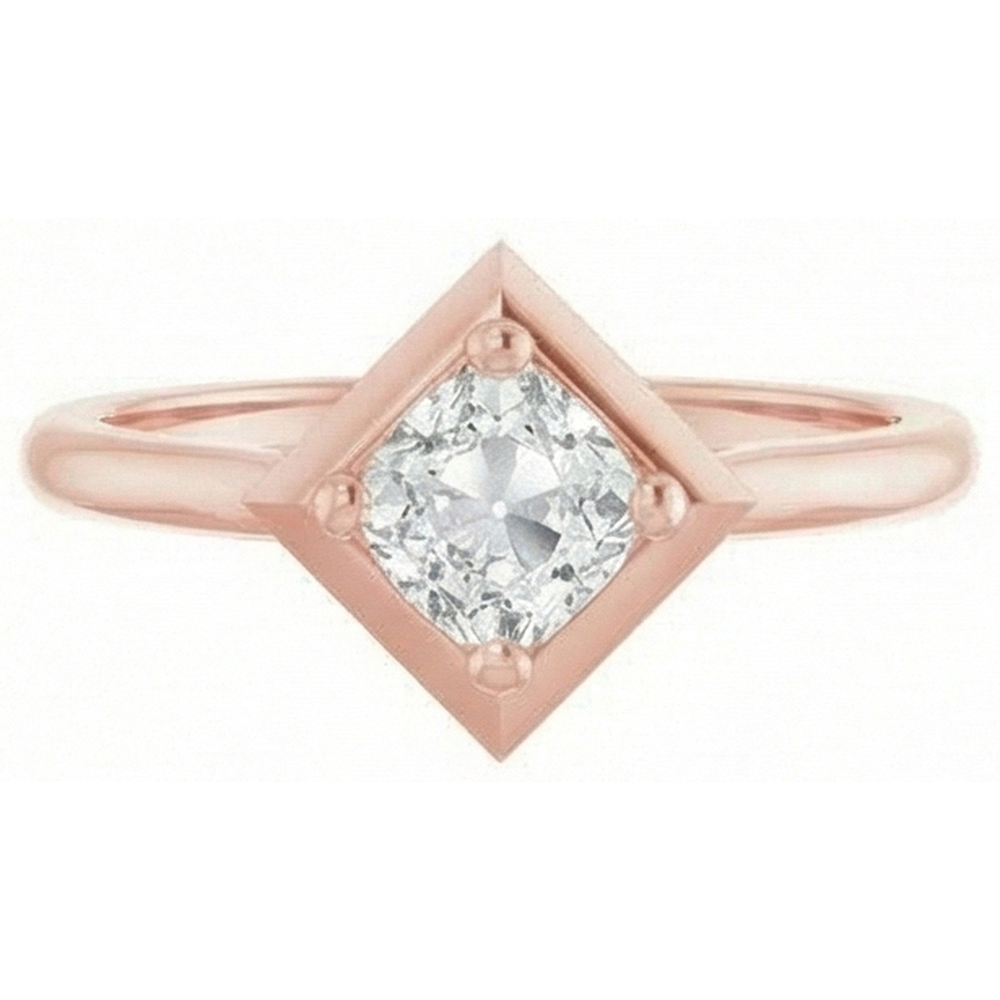 naturel cushion diamant 3carats bague vue de dessus