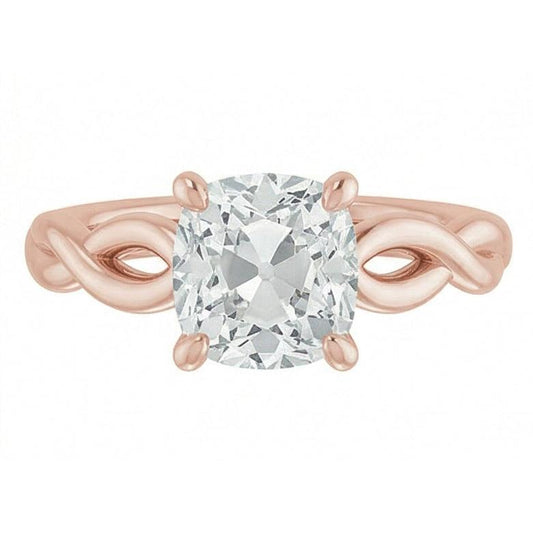 naturel cushion diamant 3carats bague angle de côté