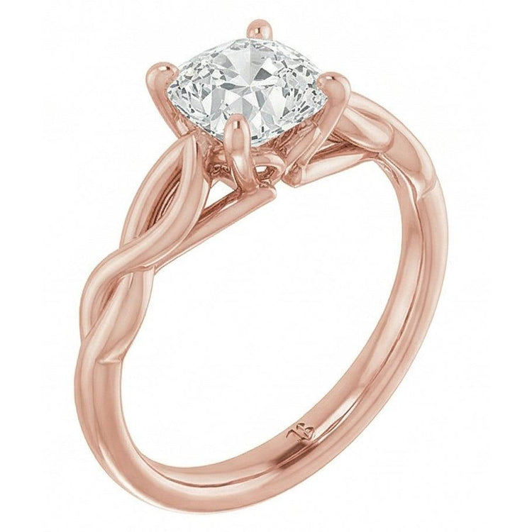 naturel cushion diamant 3carats bague détail rapproché