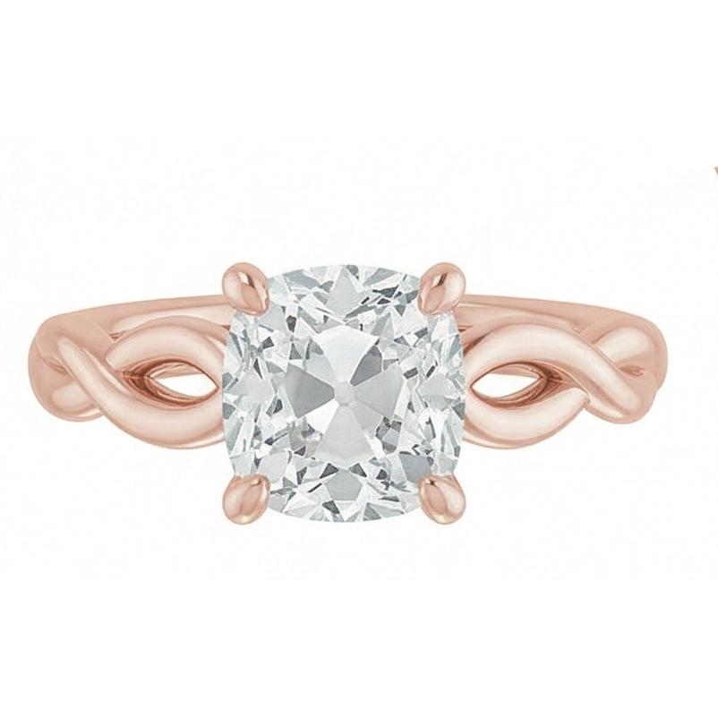 naturel cushion diamant 3carats bague vue de dessus