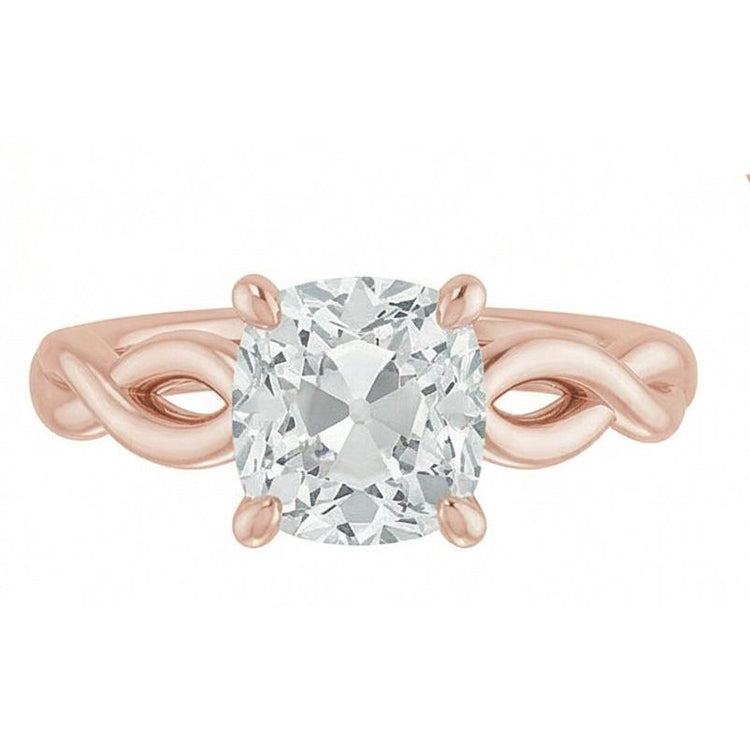 naturel cushion diamant 3carats bague vue de dessus