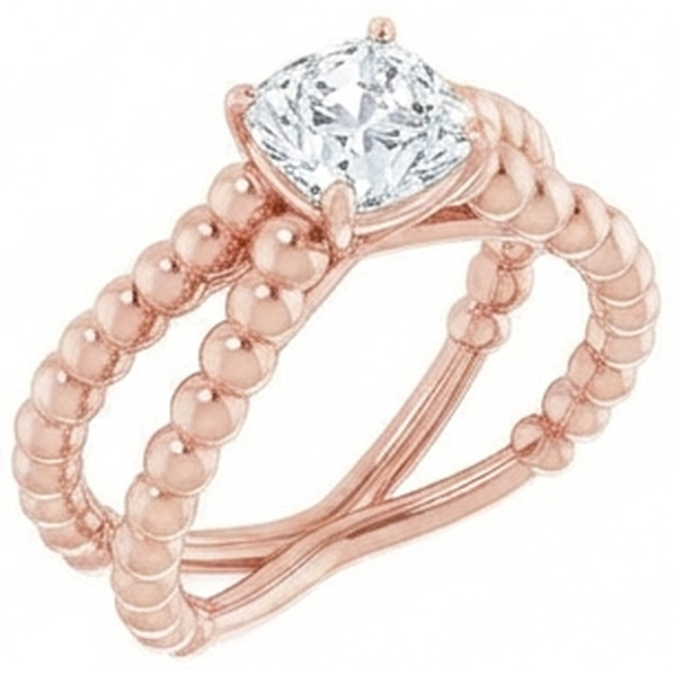 naturel cushion diamant 3.50carats bague angle de côté