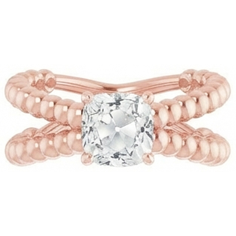 naturel cushion diamant 3.50carats bague détail rapproché