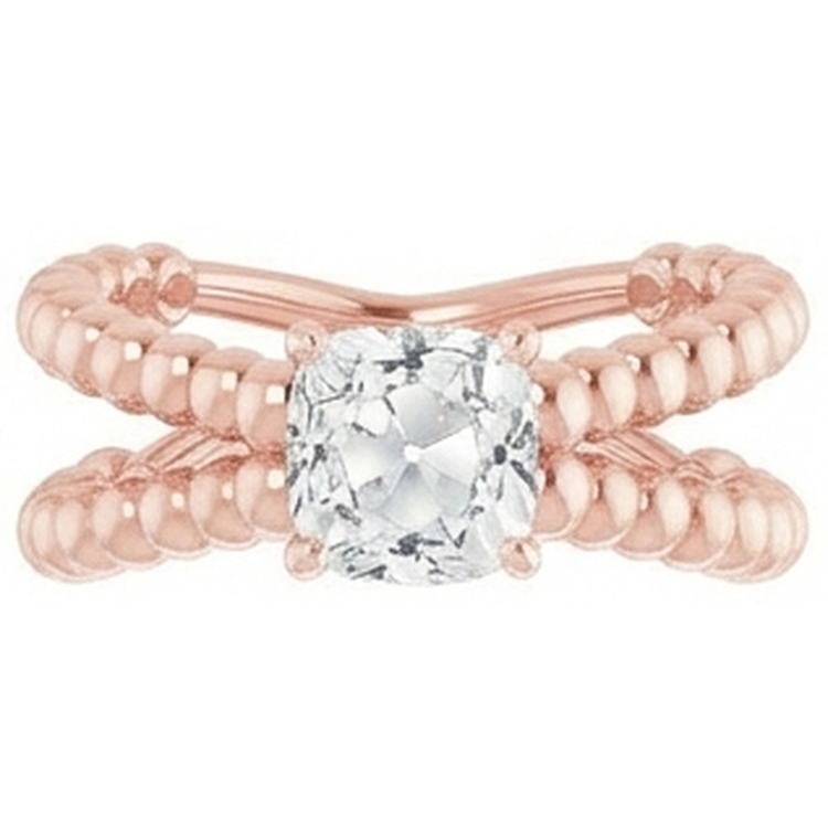 naturel cushion diamant 3.50carats bague détail rapproché