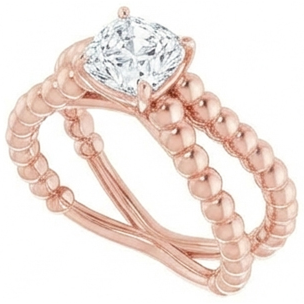 naturel cushion diamant 3.50carats bague vue de dessus