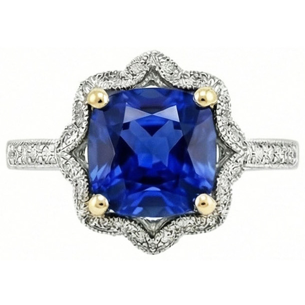 naturel round diamant 5.66carats bague angle de côté