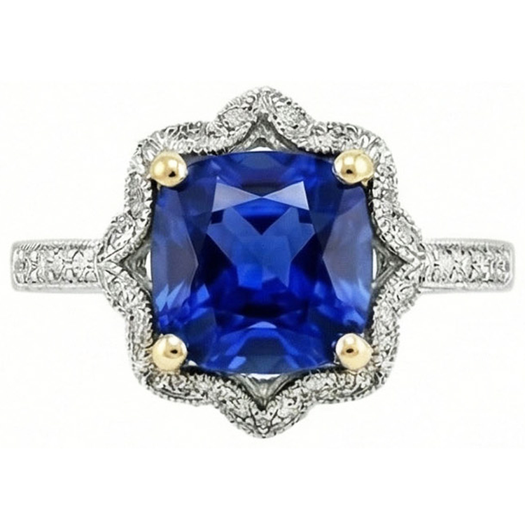 naturel round diamant 5.66carats bague angle de côté