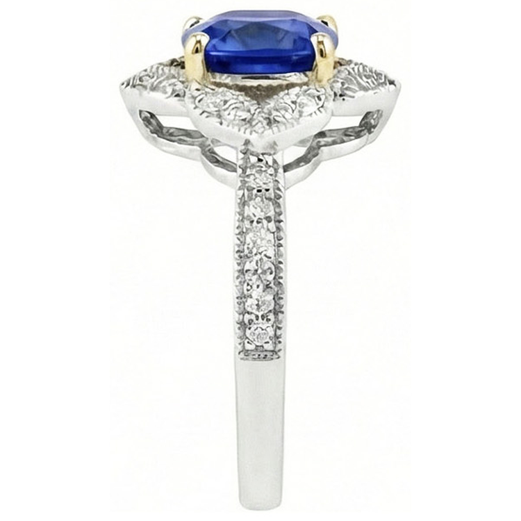 naturel round diamant 5.66carats bague vue de dessus