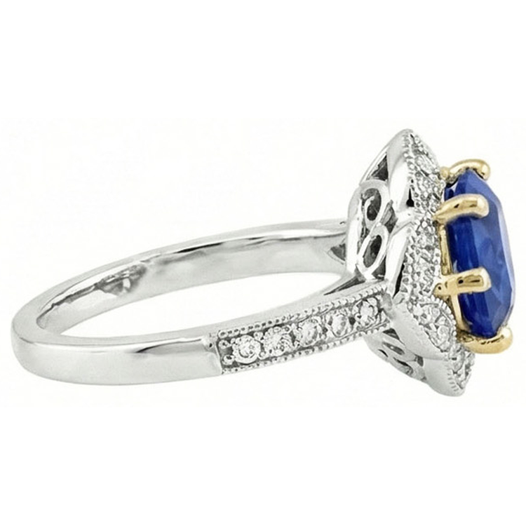 naturel round diamant 5.66carats bague détail rapproché