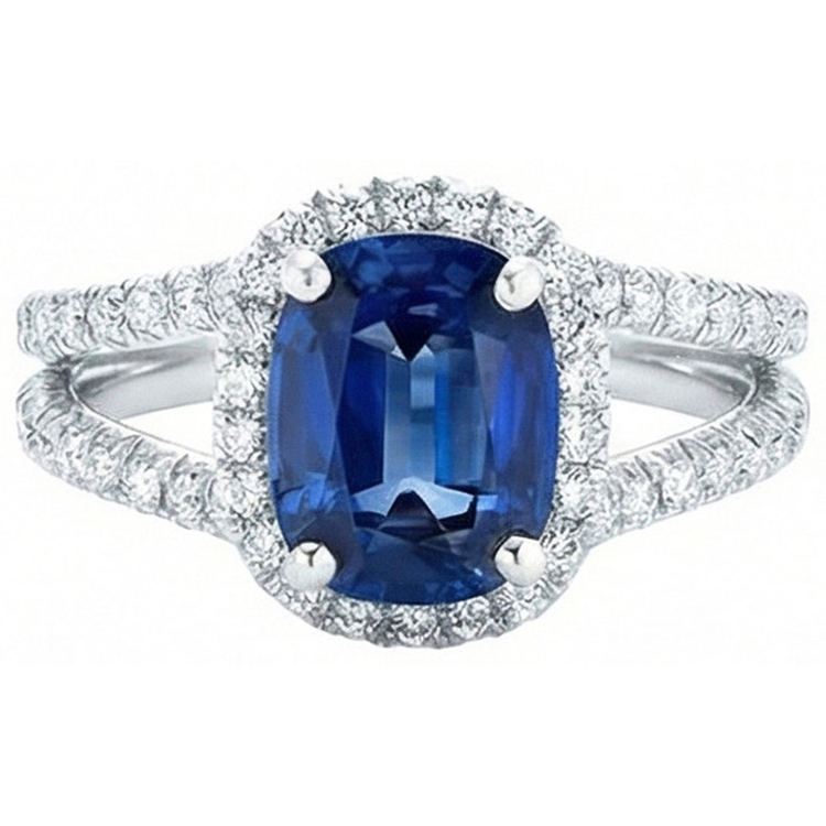 naturel round diamant 4.75carats bague angle de côté