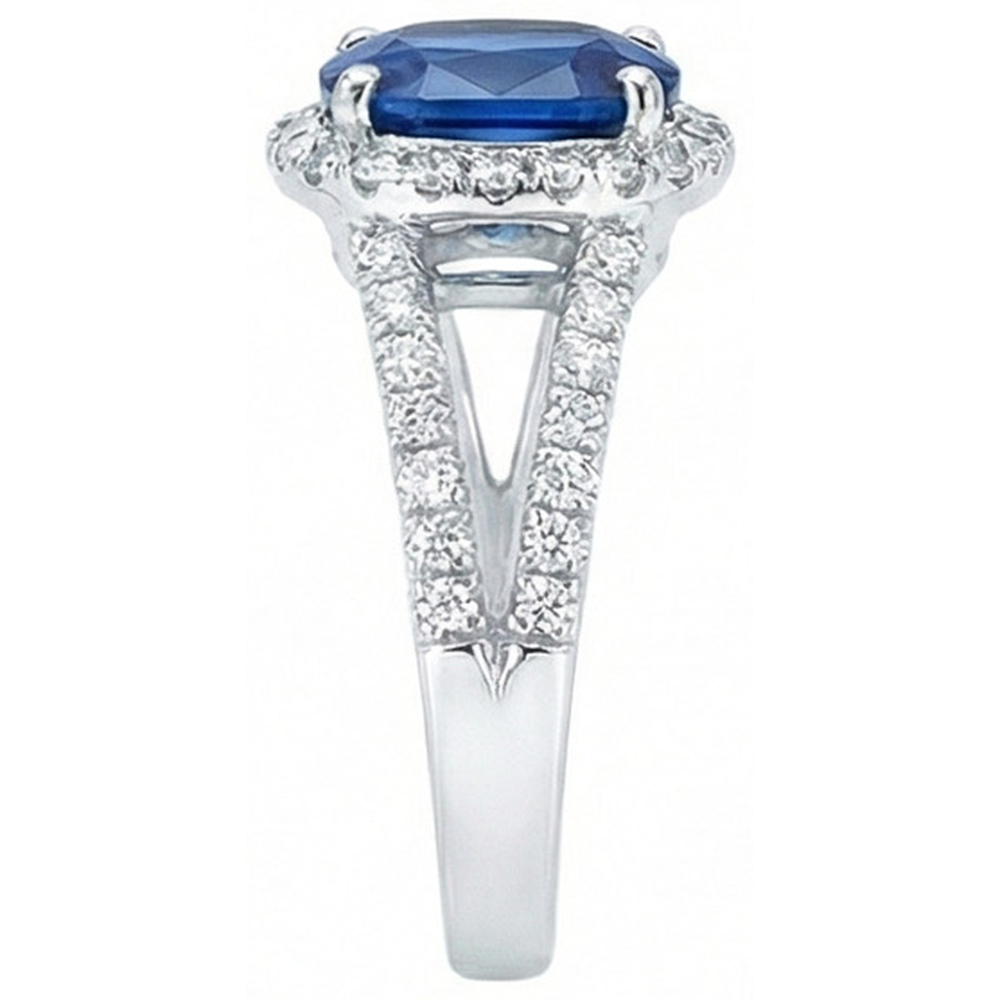 naturel round diamant 4.75carats bague vue de profil