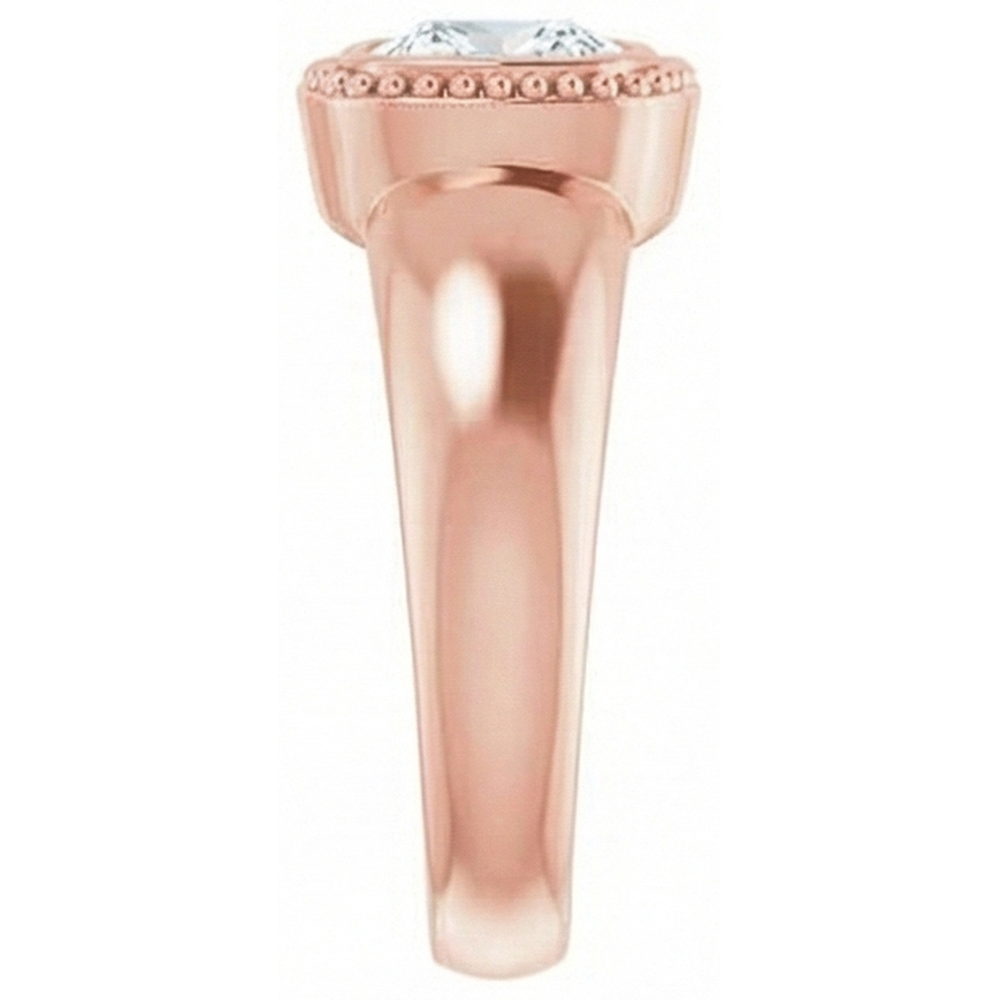 naturel cushion diamant 2carats bague vue de profil