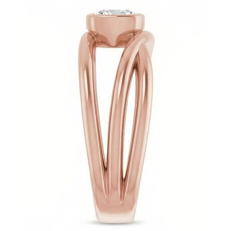 Coussin Vieux Mineur Réel Diamant Solitaire Bague Lunette Sertie Or 2.50 Carats