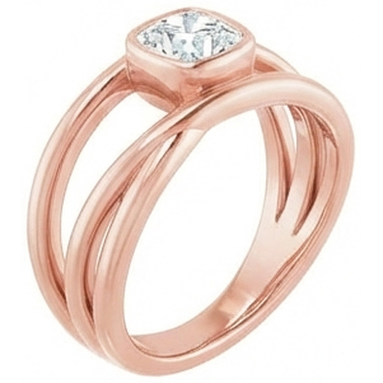 Coussin Vieux Mineur Réel Diamant Solitaire Bague Lunette Sertie Or 2.50 Carats