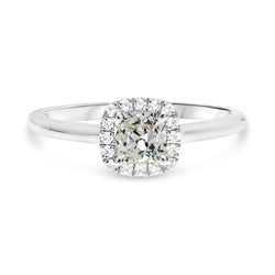 Coussin Vieux mineur Naturel Diamond Halo Ring 3.50 Carats