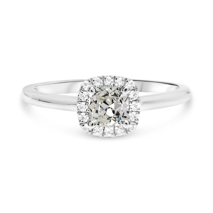 Coussin Vieux mineur Naturel Diamond Halo Ring 3.50 Carats