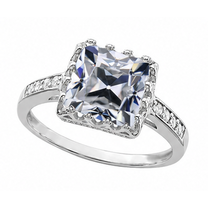 Coussin Vieux mineur Véritable Diamond Lady's Wedding Ring 4 Carats Or 14K