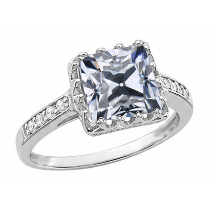 Coussin Vieux mineur Véritable Diamond Lady's Wedding Ring 4 Carats Or 14K