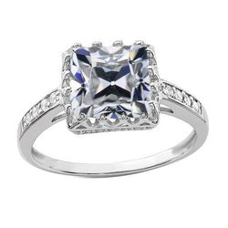 Coussin Vieux mineur Véritable Diamond Lady's Wedding Ring 4 Carats Or 14K