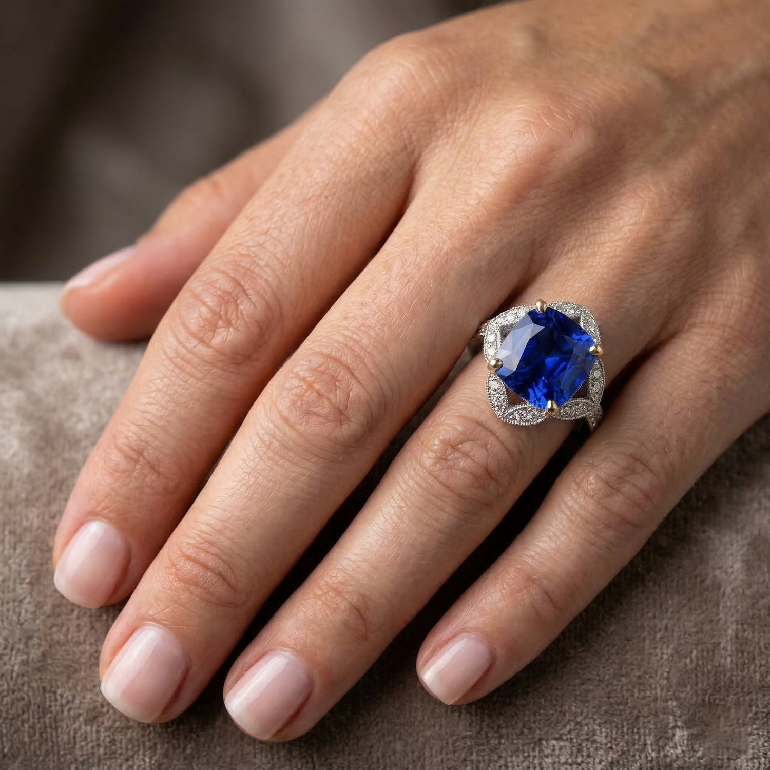 naturel round diamant 5.66carats bague sur blanc