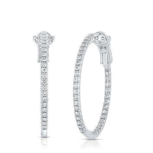 Créoles Femme Véritable Diamant 2ct