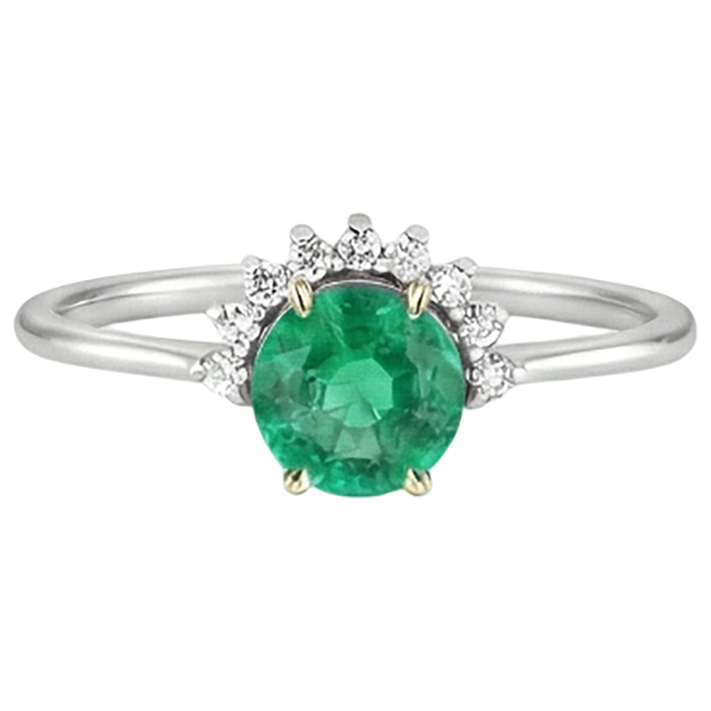 Émeraude Bague Pierre Précieuse – vue de côté