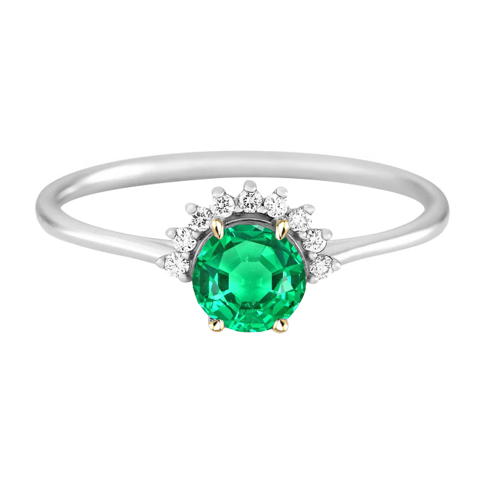 Brillant Émeraude Bague Pierre Précieuse 2 carats – vue principale