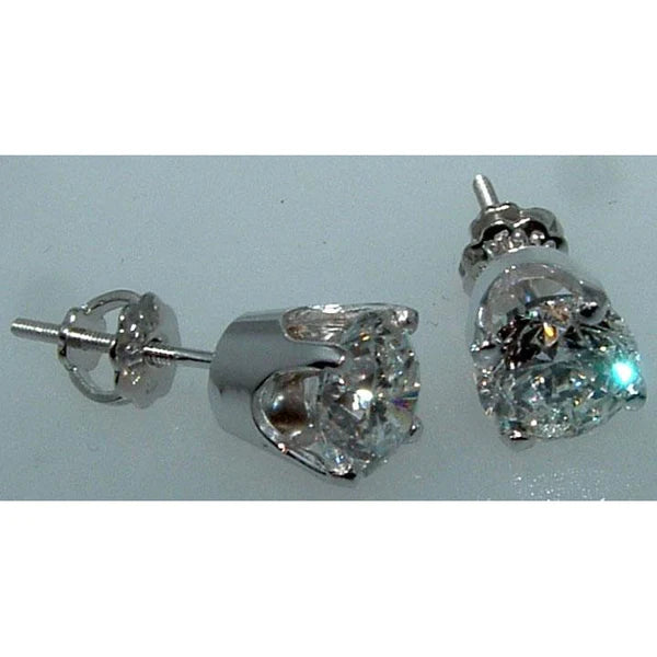 Fin Boucles d'Oreilles 1 carats – vue de face