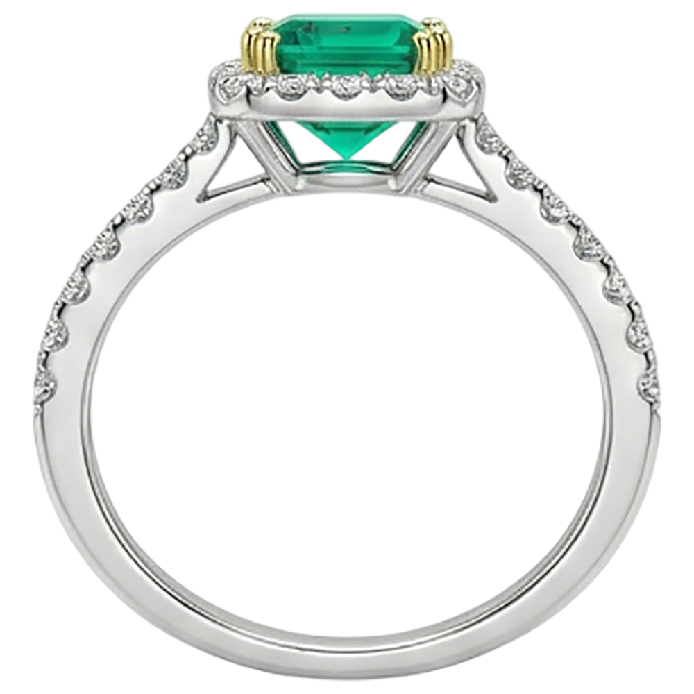 Éblouissant Émeraude Bague avec Gemme 3 carats – vue de profil