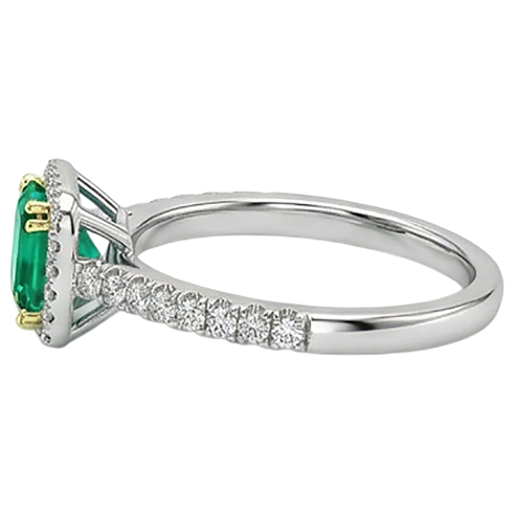 Éblouissant Émeraude Bague avec Gemme 3 carats – vue de dessus
