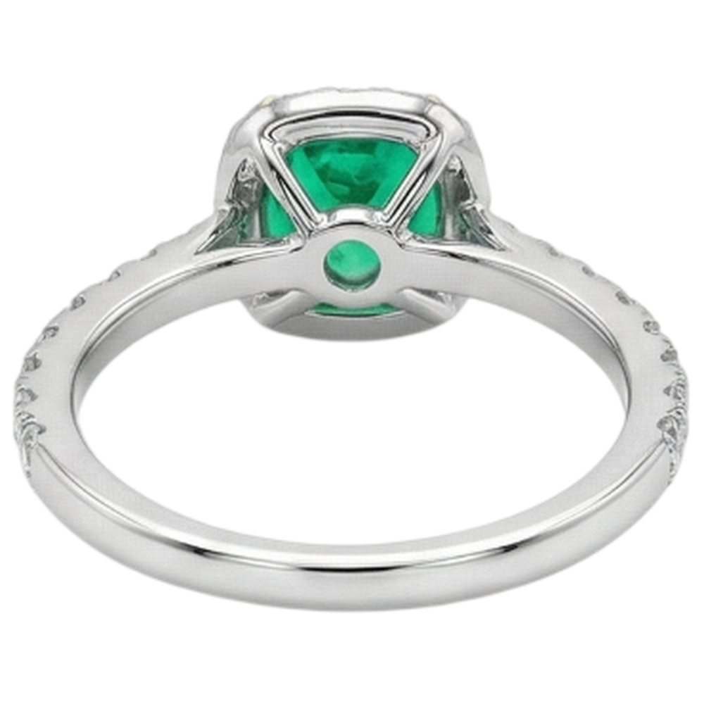 Émeraude Colombienne Bague Pierre Précieuse – vue arrière