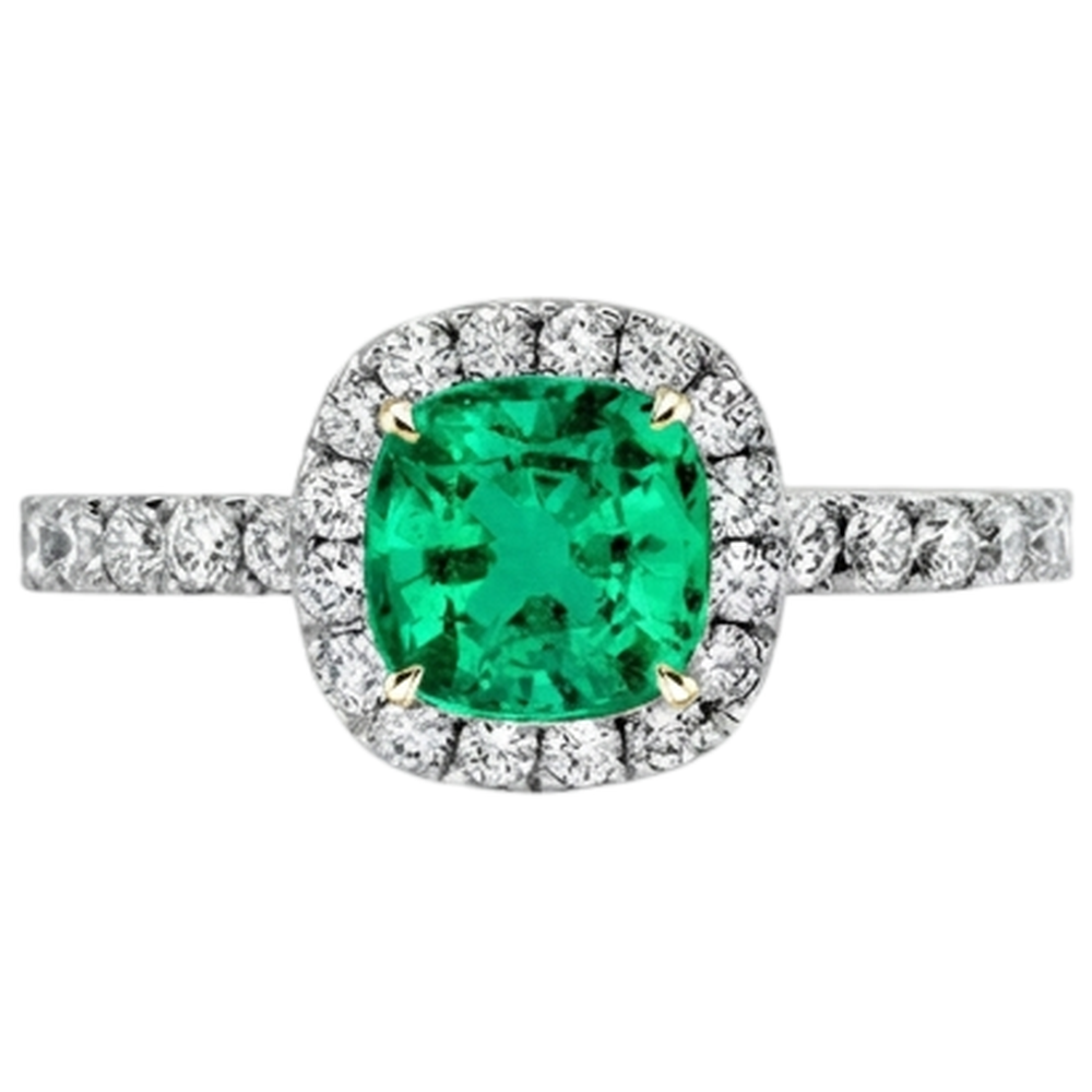 Artisanal Émeraude Colombienne Bague Pierre Précieuse 3,50 carats – vue de profil