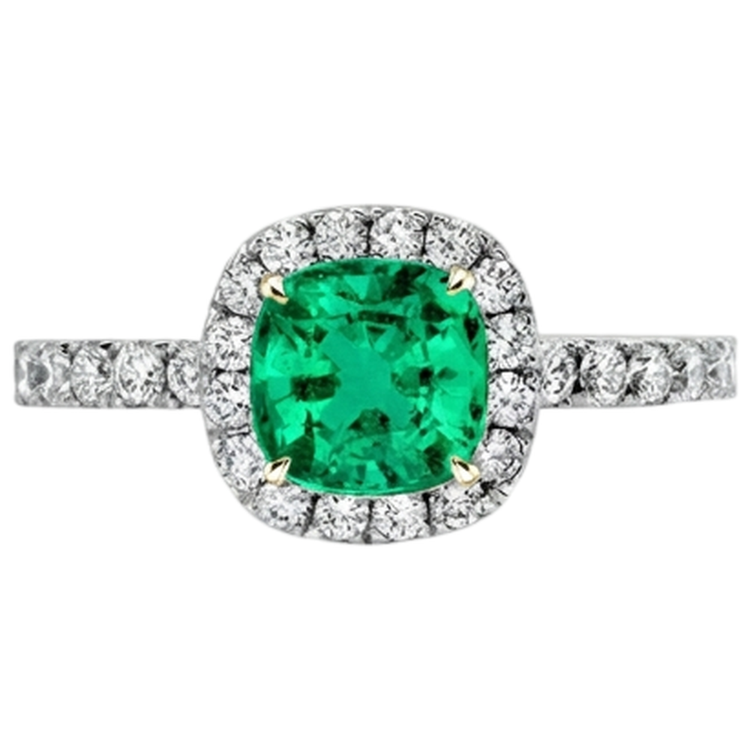 Artisanal Émeraude Colombienne Bague Pierre Précieuse 3,50 carats – vue de profil
