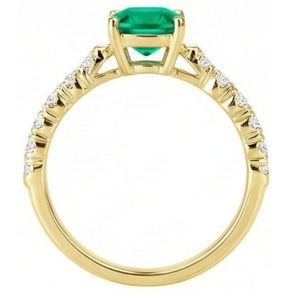 Émeraude Bague Pierre de Couleur – vue de profil