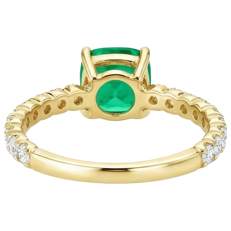 Émeraude Bague Pierre de Couleur – vue de dessus