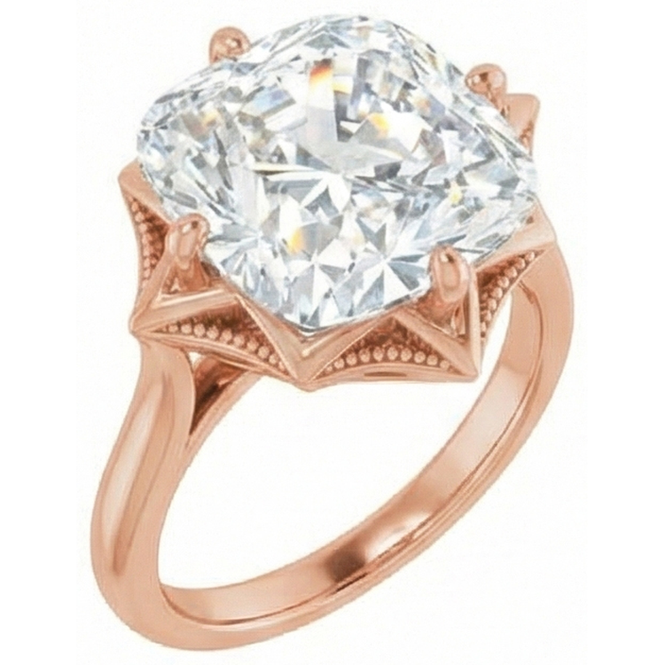 Chatoyant Bague Solitaire 5 carats – vue de face