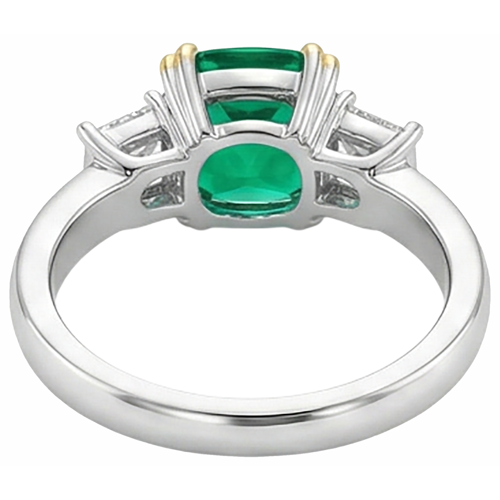 Signature Émeraude Fine Bague Pierre de Couleur 3,50 carats – vue arrière