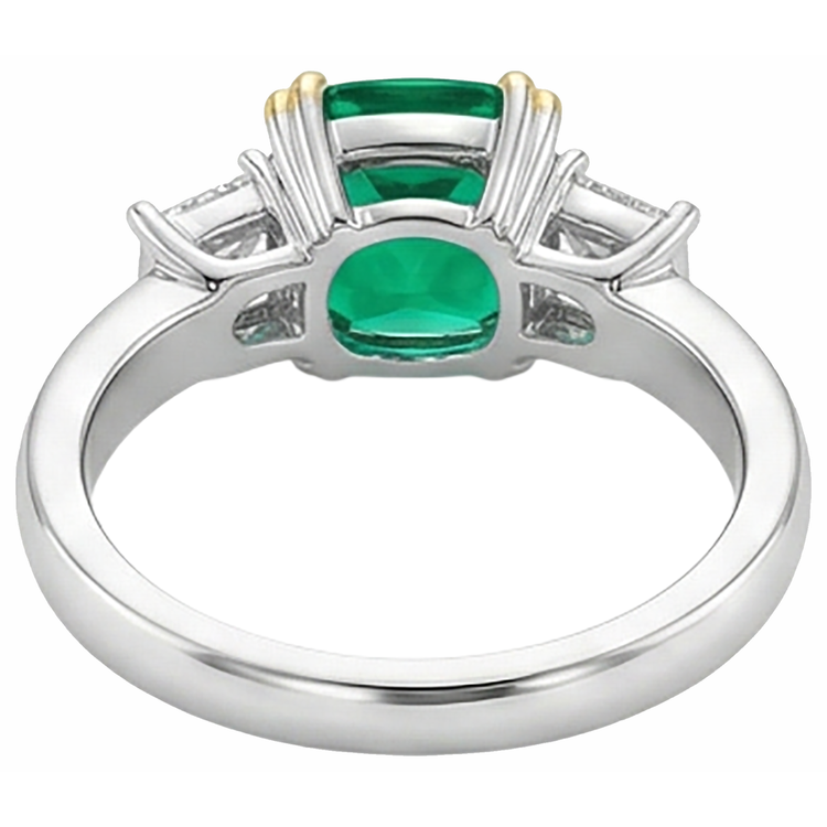 Signature Émeraude Fine Bague Pierre de Couleur 3,50 carats – vue arrière