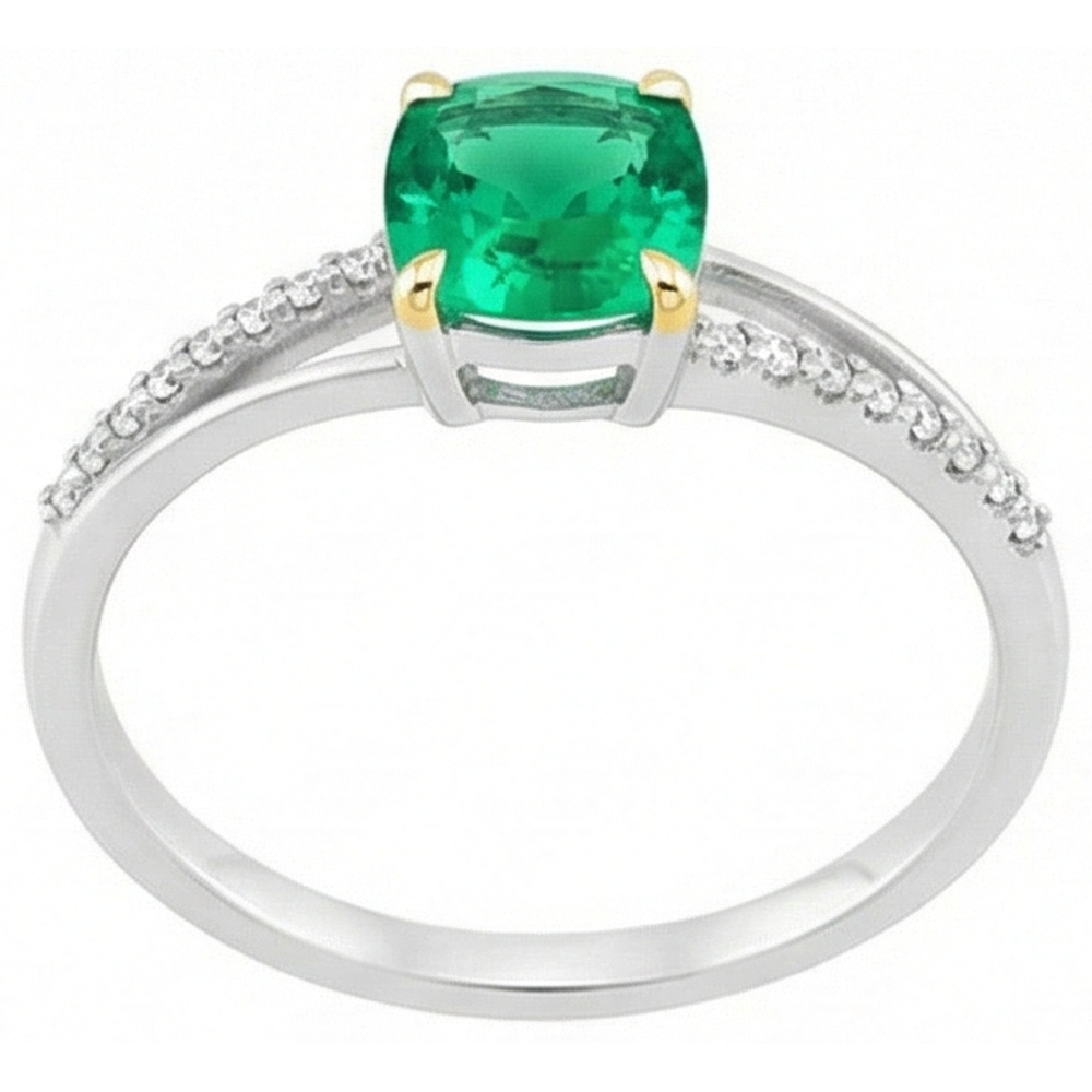 Émeraude Bague avec Gemme – vue d'angle