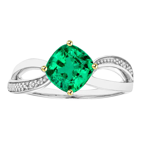 Éblouissant Émeraude Bague Pierre Précieuse 1 carats – vue principale