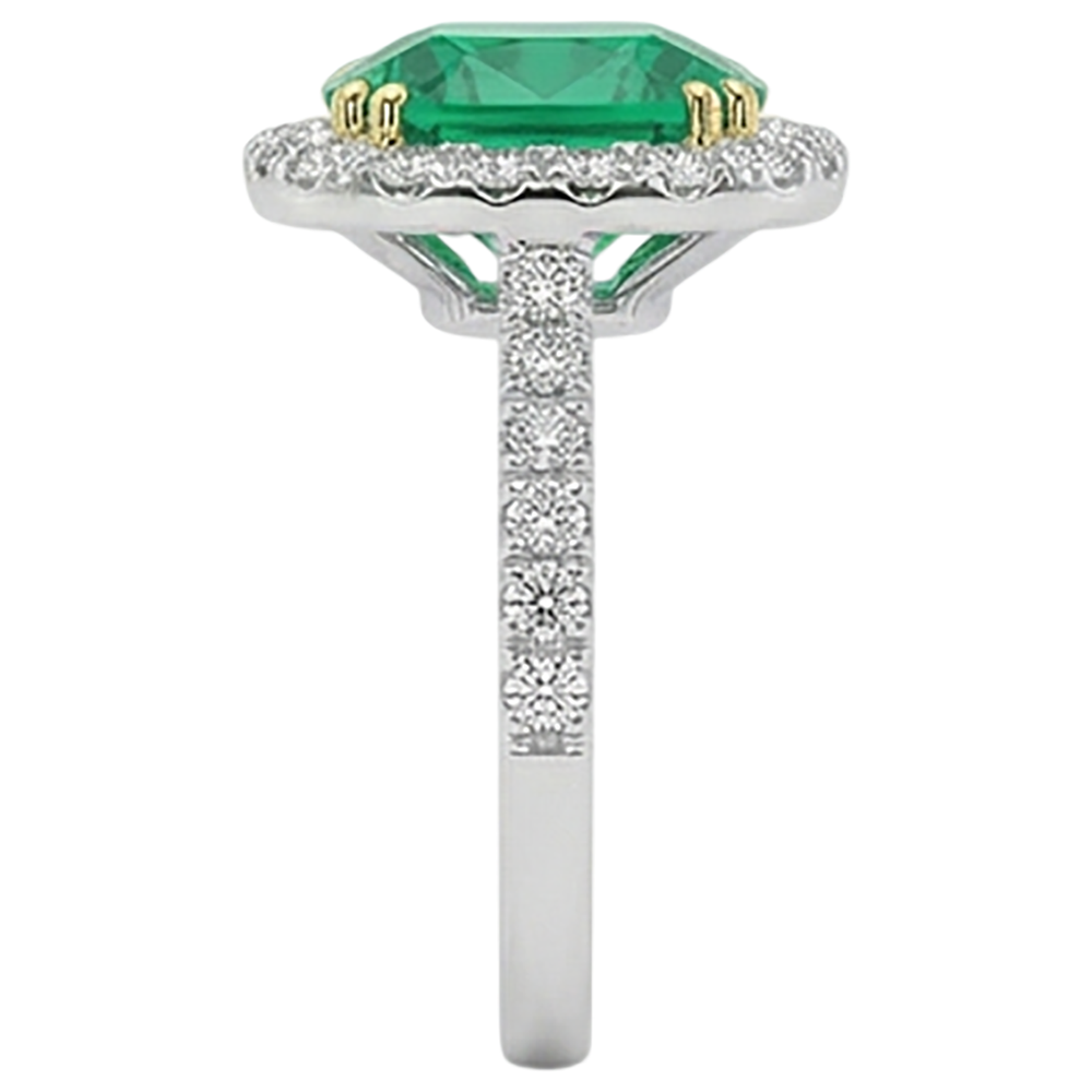 Émeraude Fine Bague Pierre de Couleur – vue de dessus